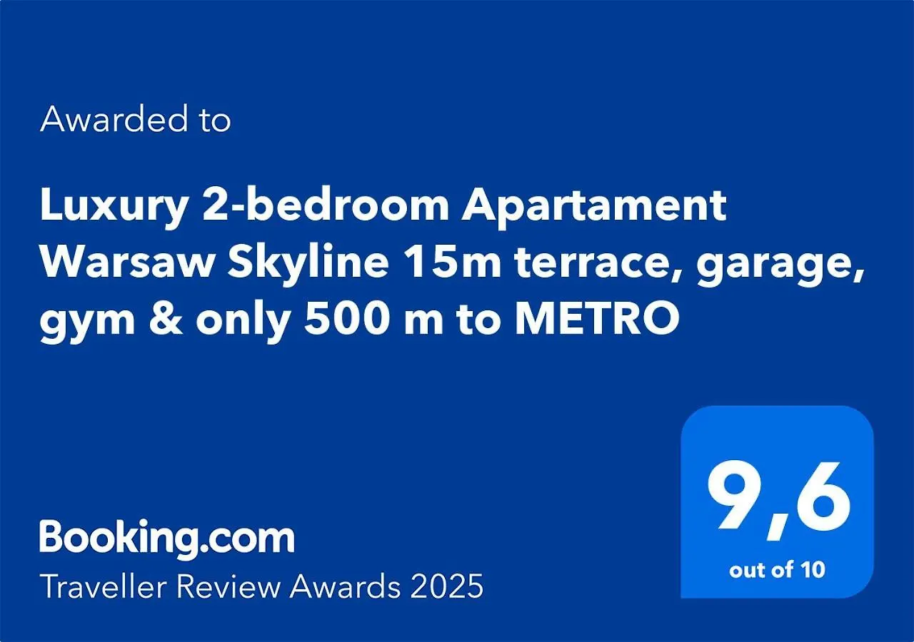 Apartament Luxury 2-Bedroom Penthouse Warsaw Skyline 15M Terrace, Garage, Gym, Rooftop & Only 500 M To Metro